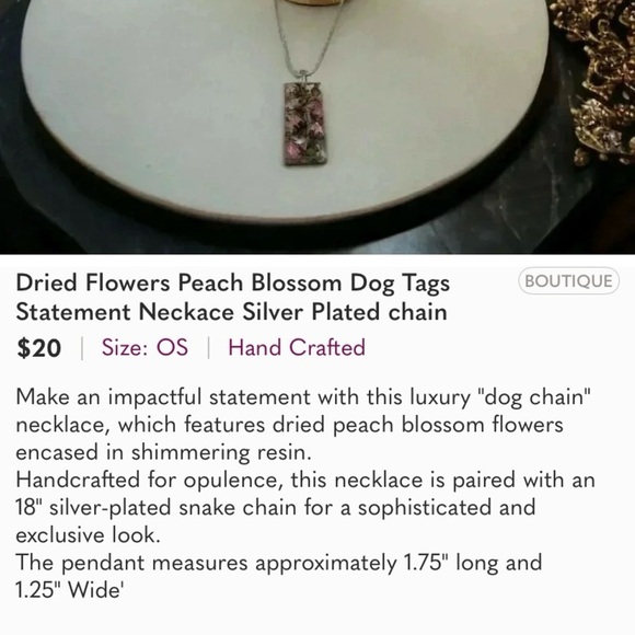 Trio of Peach Blossoms Necklaces and Monstera Drop Earrings Resin Jewelry - Picture 3 of 4